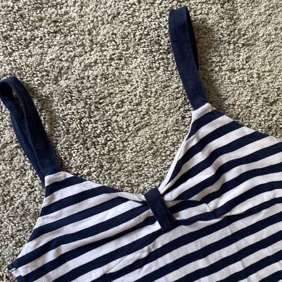 Navy and white horizontal stripes sailor top - Picture 2 of 16